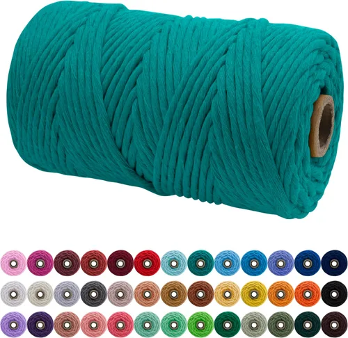 Vista 89 de JeogYong Cordón de macramé de un solo hilo 3 mm x 109 yardas (328 pies) Cuerda de algodón suave Hilo de macramé de 3 mm, suministros de macramé