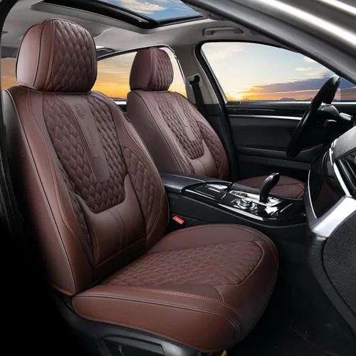 Vista 63 de Coverado Fundas de asiento delantero, fundas de asiento delantero de automóvil, fundas de asiento de piel de napa para automóviles, fundas