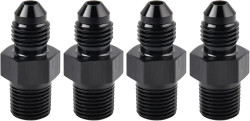 Vista 14 de EVIL ENERGY 3AN macho Flare a 1/4 "NPT adaptador de montaje de tubería de aluminio recto negro 4PCS