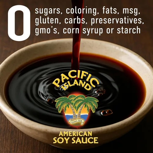 Vista 5 de Pacific Island Salsa de soja fermentada naturalmente, baja en sodio • Sin grasa • Sin gluten • Sin OMG • Sin azúcar • Sin MSG • 13 oz (paquete de 24)