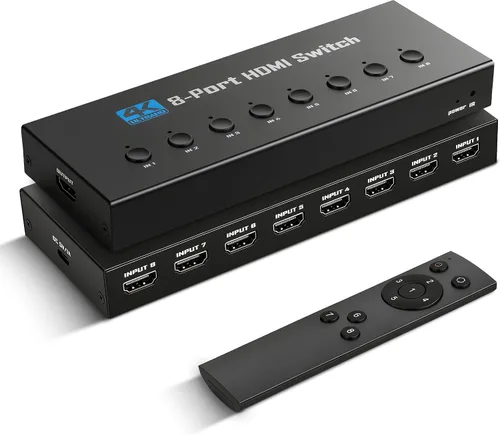 Vista 10 de [Actualización] NEWCARE 4K @60Hz HDMI Switch 5 en 1 salida con cable de carga tipo C, conmutador HDMI con control remoto IR, caja selectora HDMI