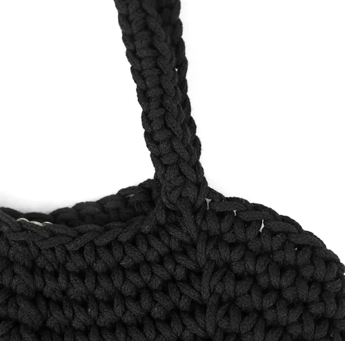 Vista 3 de Bolso de mano de punto de algodón para mujer, bolso de playa de malla, bolso hobo de verano, bolso de hombro Y2k