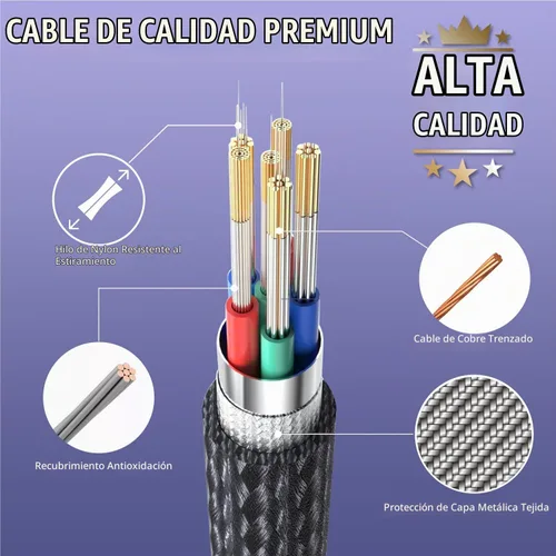 Vista 7 de Cable de carga rápida de nailon trenzado USB A a USB C de 3 pies, compatible con iPhone 17/17 Pro/16e/16 Plus/15 Pro/15, Samsung Galaxy Negro