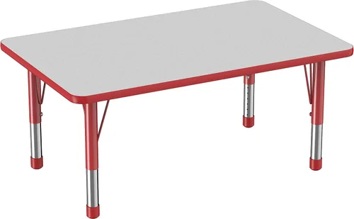 Vista 28 de FDP - Mesa rectangular para actividades escolares y aulas (24 x 36 pulgadas), patas gruesas para niños pequeños, altura ajustable de 15 a 24