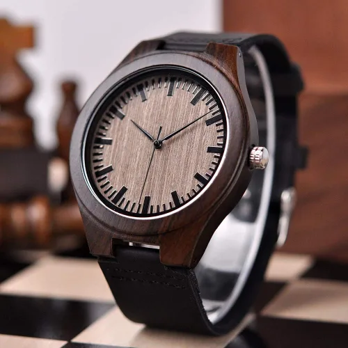 Vista 9 de Reloj de pulsera en madera con mensaje gravado personalizado para hombre, regalo para esposo, novio, padre, hijo, familiares y amigos