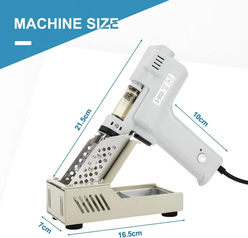 Vista 3 de Pistola desoldadora S-993A 110V 100W 50HZ Pistola desoldadora eléctrica Pistola succionadora de soldadura Pistola succionadora de estaño con bomba