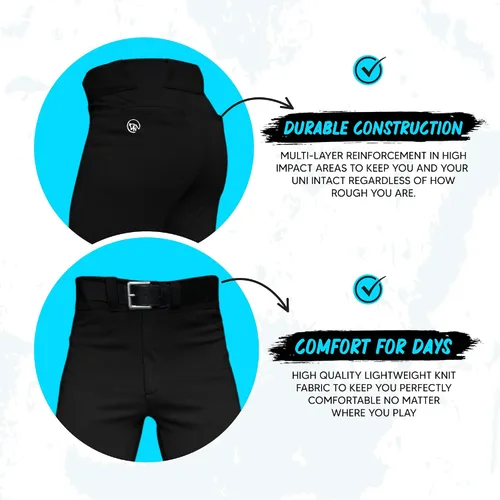 Vista 5 de Dirty Mids Original The Essentials - Pantalones deportivos de béisbol, ajuste profesional, cintura antideslizante, color blanco, negro, gris, XS a XL