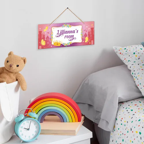 Vista 4 de Letrero personalizado con nombre de niña/niño, letrero decorativo personalizado para dormitorio de niños, tienda de campaña de castillo, Navidad