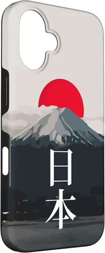 Vista 3 de Funda para iPhone 16 Mt Fuji (Fujisan), Sun y Kanji japonés