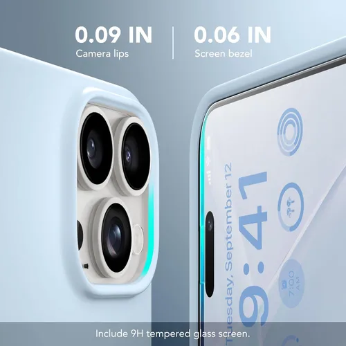 Vista 5 de GONEZ Funda de silicona para iPhone 14 Pro Max, compatible con MagSafe, con protector de pantalla + protector de lente de cámara, silicona líquida a