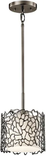Vista 2 de Kichler 43349CLP Mini Colgante Coral Plata 1-Luz, Estaño Clásico