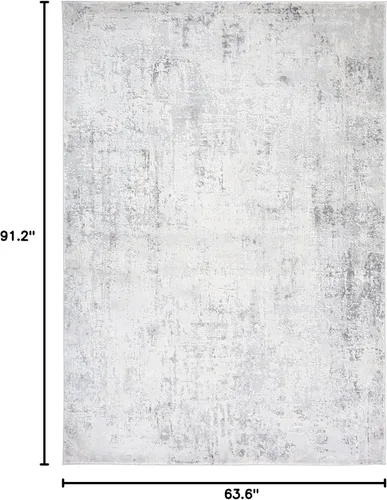 Vista 2 de SAFAVIEH Vogue Collection - Alfombra de área de 5 pies 3 pulgadas x 7 pies 6 pulgadas, gris y gris claro, diseño abstracto moderno, no desprende
