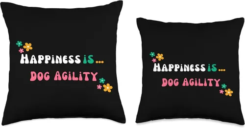 Vista 3 de Dog Agility Lover - groovy Happiness is dog agility Throw Pillow