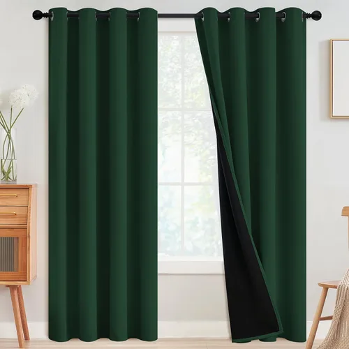 Vista 180 de SimpleHome - Cortinas opacas 100% para recámara, cortinas de ventana con ojales beige, con aislamiento térmico, cortinas de oscurecimiento
