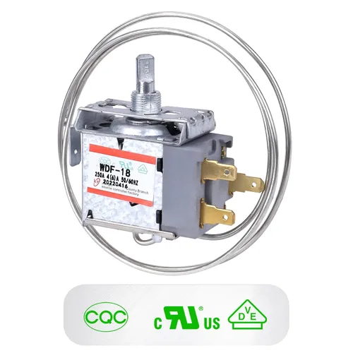Vista 2 de Termostato de mini refrigerador, termostato de refrigerador universal de montaje de tornillo de 3 pines WDF-18 250V Compatible con 110V 4(6) A