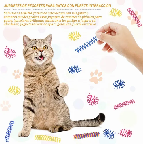 Vista 4 de Charniol 60 juguetes de resorte para gatos de interior, 3 pulgadas