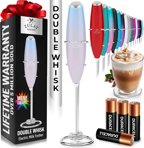 Vista 69 de Zulay Milk Boss Espumador de leche potente manual, hace espuma para latte, batidor para mezclar bebidas, café, miniespumador para capuchino, frappé
