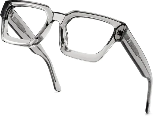 Vista 42 de Blue Light Blocking Glasses for Women Men Metal Round Frame Gris (Smoke Grey)
