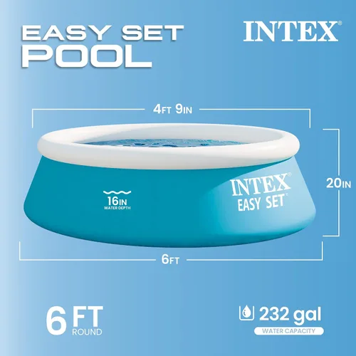 Vista 2 de INTEX Easy Set - Anillo inflable de 6 x 20 pulgadas para piscina sobre