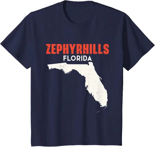 Vista 25 de Zephyrhills Florida USA State America Travel Floridian T-Shirt, Negro