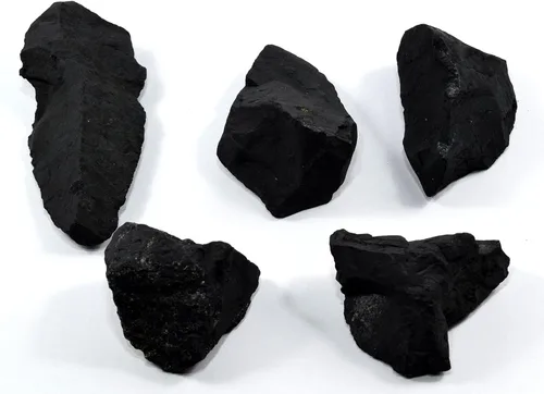 Vista 6 de 1 libra de shungita negra carelia minerales crudos ásperos piedra de agua natural de reiki cristal de roca volteando y muestras lapidarias (1 libra)