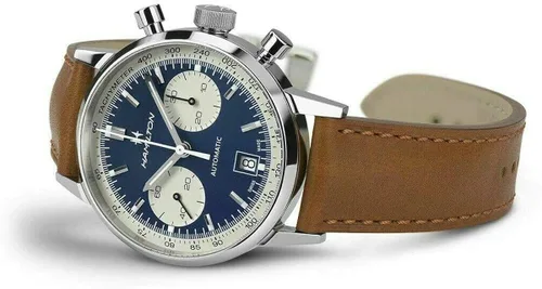 Vista 2 de Hamilton Intra-Matic cronógrafo automático esfera azul reloj para hombre H38416541, Azul, Reloj automático