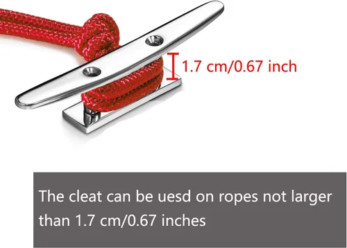 Vista 4 de Stainless Steel Boat Cleats 4"/5"/6", Marine Dock Cleats, Heavy Duty 316 Stainless Steel, Mirror Polished, Curtain Tie, Hook, Include Installation