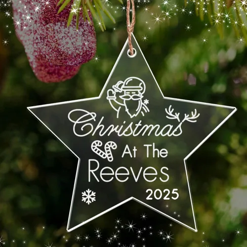 Vista 5 de Adornos personalizados para árbol de Navidad, decoración de Navidad personalizada para el nuevo hogar, nombres grabados de miembros de la familia