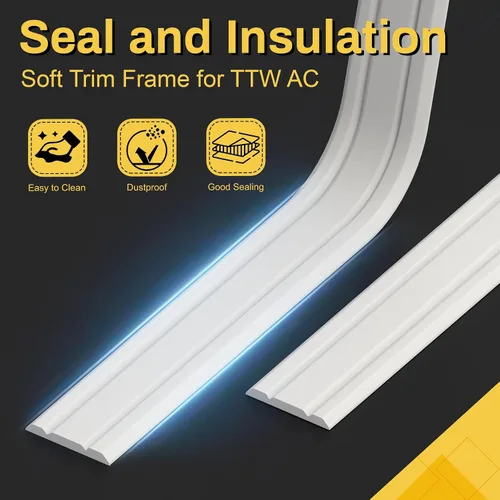 Vista 5 de Moldura de moldeo para aire acondicionado de pared, marco de aislamiento autoadhesivo para unidad de CA TTW, borde de decoración flexible
