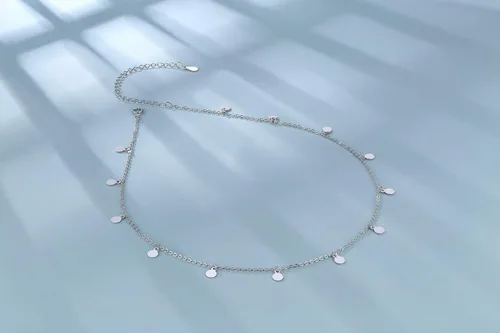 Vista 4 de Gargantilla de plata esterlina S925 con estrellas y luna, collar corto y delicado para mujer