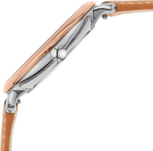Vista 2 de Fossil Reloj Jacqueline de cuarzo de acero inoxidable y cuero para mujer Jacqueline ES5207 - Reloj de 3 manecillas