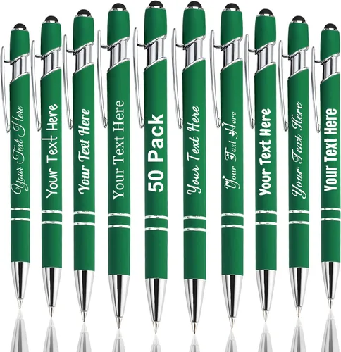Vista 79 de Hasta 300 bolígrafos personalizados a granel con nombre personalizado con grabado gratis, puntas de lápiz capacitivo grabado, bolígrafo