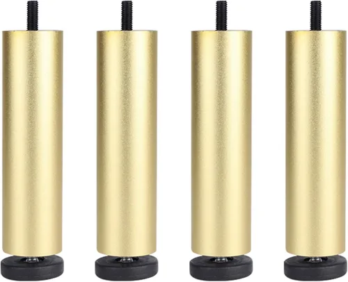Vista 10 de Patas ajustables de aleación de aluminio para muebles, modernas patas de sofá roscadas de oro mate M8, mesa de centro/gabinete