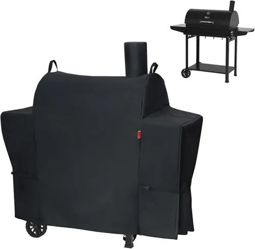 Vista 11 de Cubierta de parrilla al aire libre para parrilla de carbón Royal Gourmet CC1830FC Barrel, cubierta impermeable de 46" 600D resistente para barbacoa