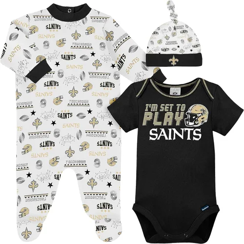 Vista 29 de Gerber Conjunto de regalo unisex para bebé con pies de equipo de la NFL para dormir y jugar
