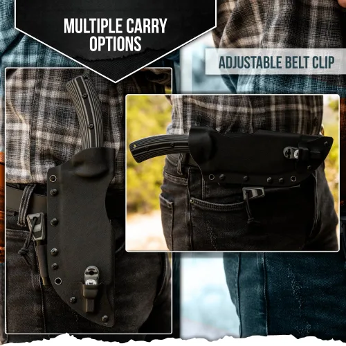 Vista 2 de Holtzman's Gorilla Survival Tracker Cuchillo de caza y campamento de hoja fija con iniciador de fuego y kit completo de supervivencia táctica