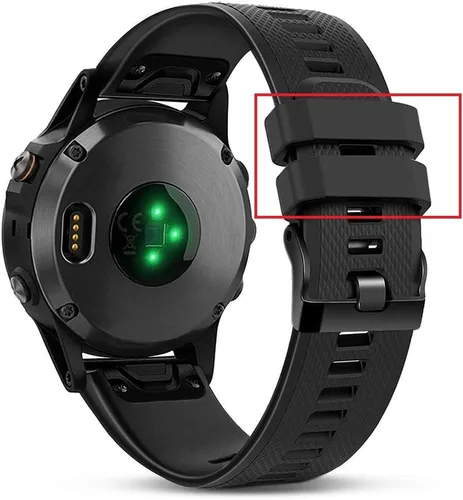 Vista 3 de Anillos de sujeción compatibles con Garmin Instinct 2/Instinct/Forerunner 35/Forerunner 30 bandas (paquete de 6) con hebilla de goma para reloj