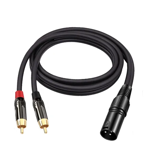 Vista 11 de Cable adaptador XLR a 0.138 in, doble XLR hembra a 0,3,5 in (1/8 pulgada) conector de cable divisor en Y para micrófono estéreo (3 pies) negro