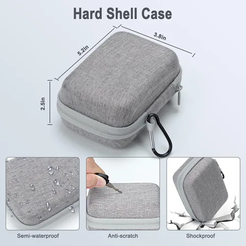 Vista 5 de Funda de viaje para microscopio de bolsillo LED Carson MicroBrite Plus 60x-120x Estuche de transporte portátil duro bolsa gris