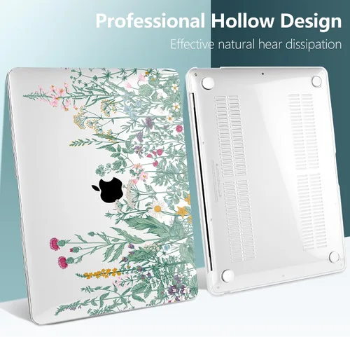 Vista 36 de TWOLSKOO Funda para MacBook Air de 13,3 pulgadas (versión antigua 2018-2021, modelos: M1 A2337, A2179, A1932) - Carcasa rígida con protector de Flor