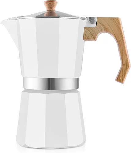 Vista 13 de wedrink Cafetera de Espresso de 3 Tazas para Estufa, Olla de Moka de Aluminio Percolador (150ml)