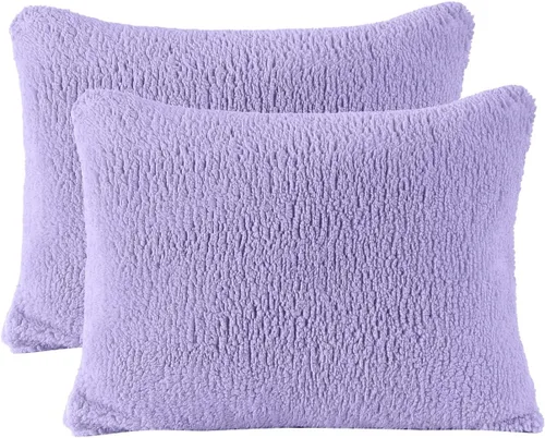 Vista 40 de Reafort Fundas de almohada ultra suaves de sherpa de tamaño estándar de 20 x 26 pulgadas, paquete de 2 con cierre de cremallera