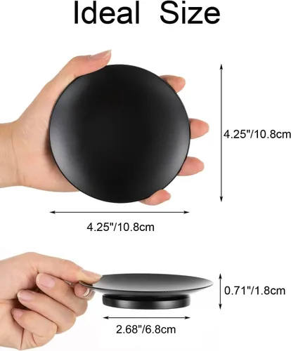 Vista 7 de Portavelas de pilar de hierro Inweder: bandeja y placa de vela negra de 4.25" Pedestal Stand for 3 Wick Jar Candles Tealight Gothtic Decor for