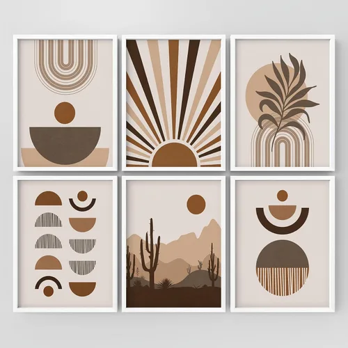 Vista 82 de Juego de galería de collage enmarcado para pared, diseño de plantas de flores de William Morris, ilustraciones de naturaleza silvestre, moderno