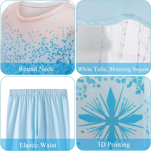 Vista 4 de YOJOJOCO Disfraces de princesa para niñas, vestidos y accesorios de princesa