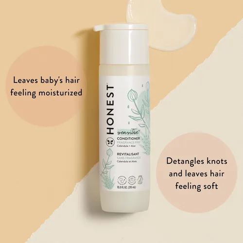Vista 3 de The Honest Company Paquete sin fragancia para pieles sensibles Champú limpiador 2 en 1 + gel de baño y acondicionador sin silicona Derivado