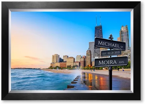 Vista 76 de IPIC - Personalized Framed Canvas with Custom Street Sign in Boston Personalized Street Signs with Names, Custom Canvas Print, Boston Sunset
