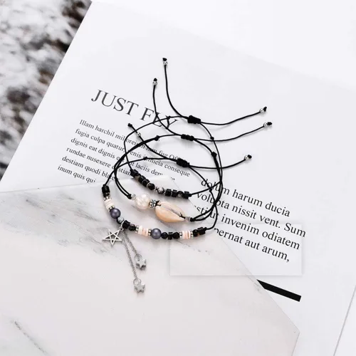 Vista 8 de JOYA GIFT Handmade Adjustable Wrap Bracelet Bohemian String Braided Beads Anklets Gifts for Women Girls
