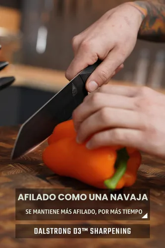 Vista 2 de Dalstrong Santoku - Cuchillo de 7 pulgadas, serie Shadow Black, cuchillo de cocina extremadamente afilado, recubierto de nitruro de titanio negro