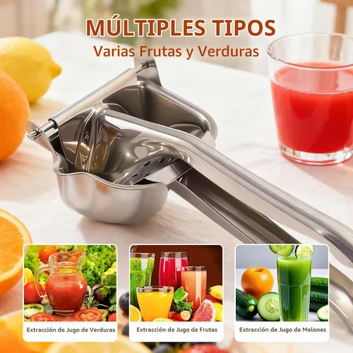 Vista 3 de Exprimidor de limón de acero inoxidable 304 resistente, exprimidor manual de cítricos, extractor de jugo, prensador de frutas para naranja, lima